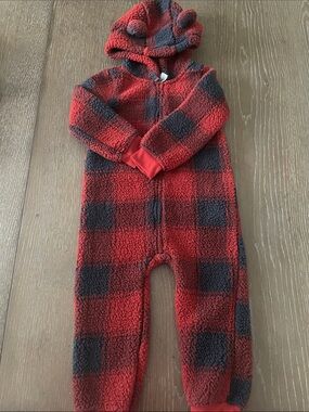 Carters Plaid Sherpa One-Piece 24m